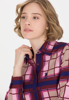 Kadın Vişne Uzun Kollu Gömlek - 50253327014