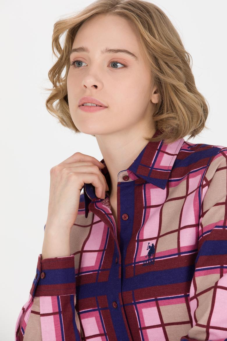 Kadın Vişne Uzun Kollu Gömlek - 50253327014