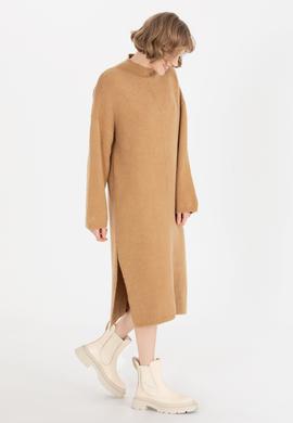 Kadın Camel Melanj Triko Elbise - 50253943003