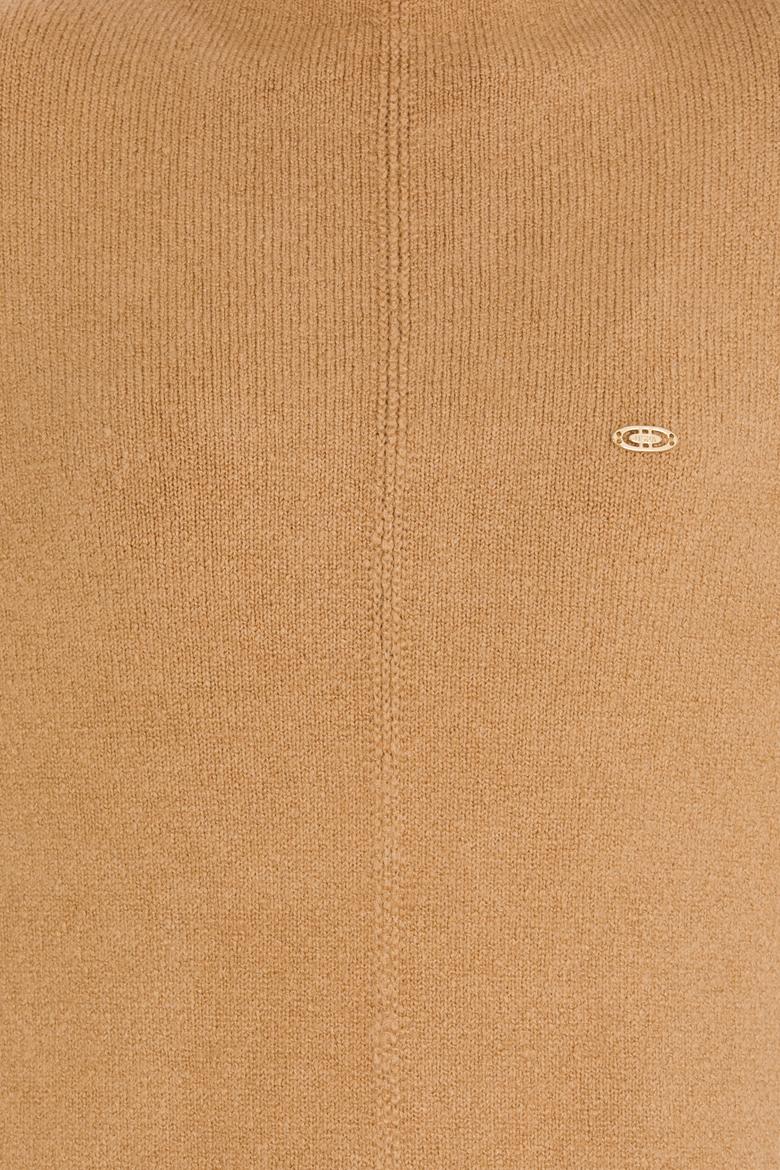 Kadın Camel Melanj Triko Elbise - 50253943003