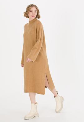 Kadın Camel Melanj Triko Elbise - 50253943003