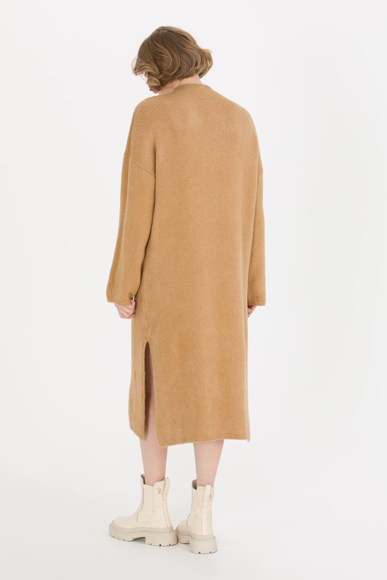 Kadın Camel Melanj Triko Elbise - 50253943004