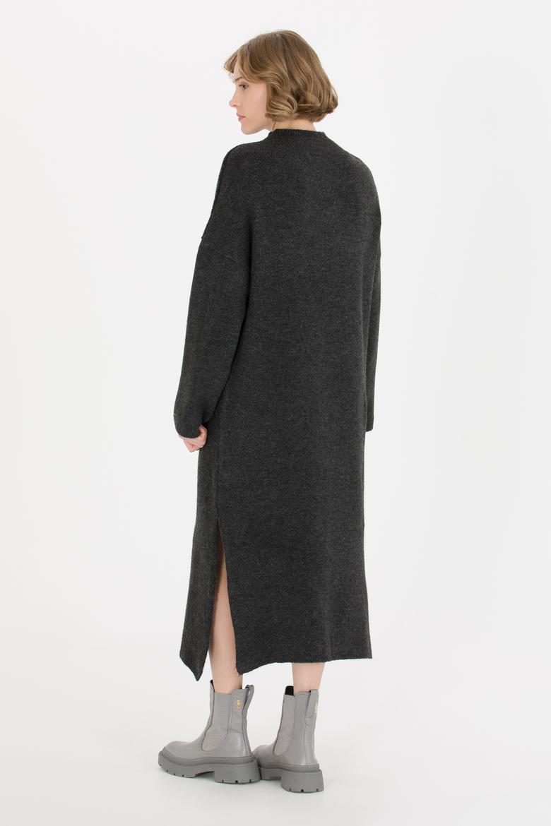 Kadın Antrasit Melanj Triko Elbise - 50253943011