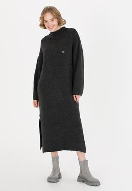 Kadın Antrasit Melanj Triko Elbise - 50253943011