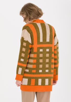 Kadın Kiremit Triko Hırka - 50260599010