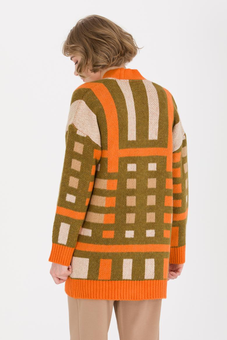 Kadın Kiremit Triko Hırka - 50260599010