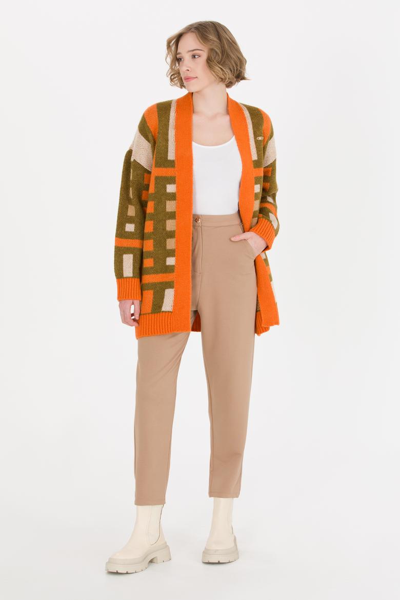 Kadın Kiremit Triko Hırka - 50260599010