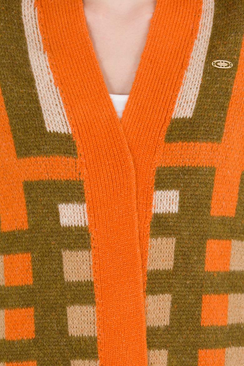 Kadın Kiremit Triko Hırka - 50260599010