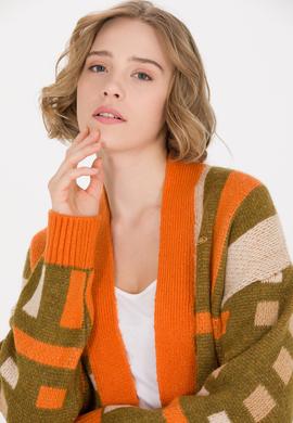 Kadın Kiremit Triko Hırka - 50260599009