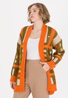 Kadın Kiremit Triko Hırka - 50260599010