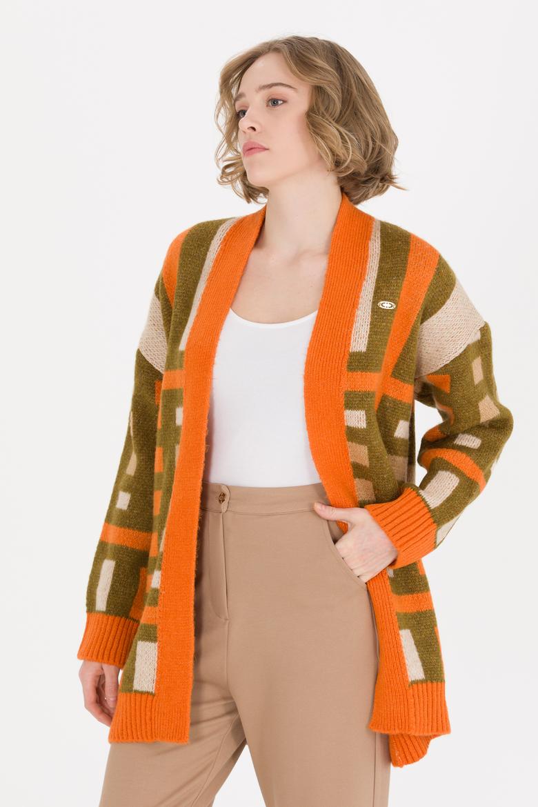 Kadın Kiremit Triko Hırka - 50260599010