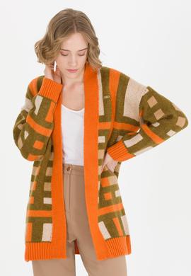 Kadın Kiremit Triko Hırka - 50260599010