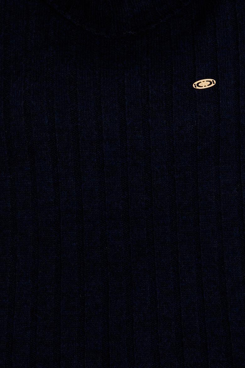 Kadın Lacivert Triko Panço - 50253219007