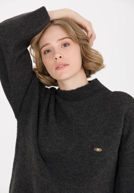 Kadın Antrasit Melanj Triko Elbise - 50253943011