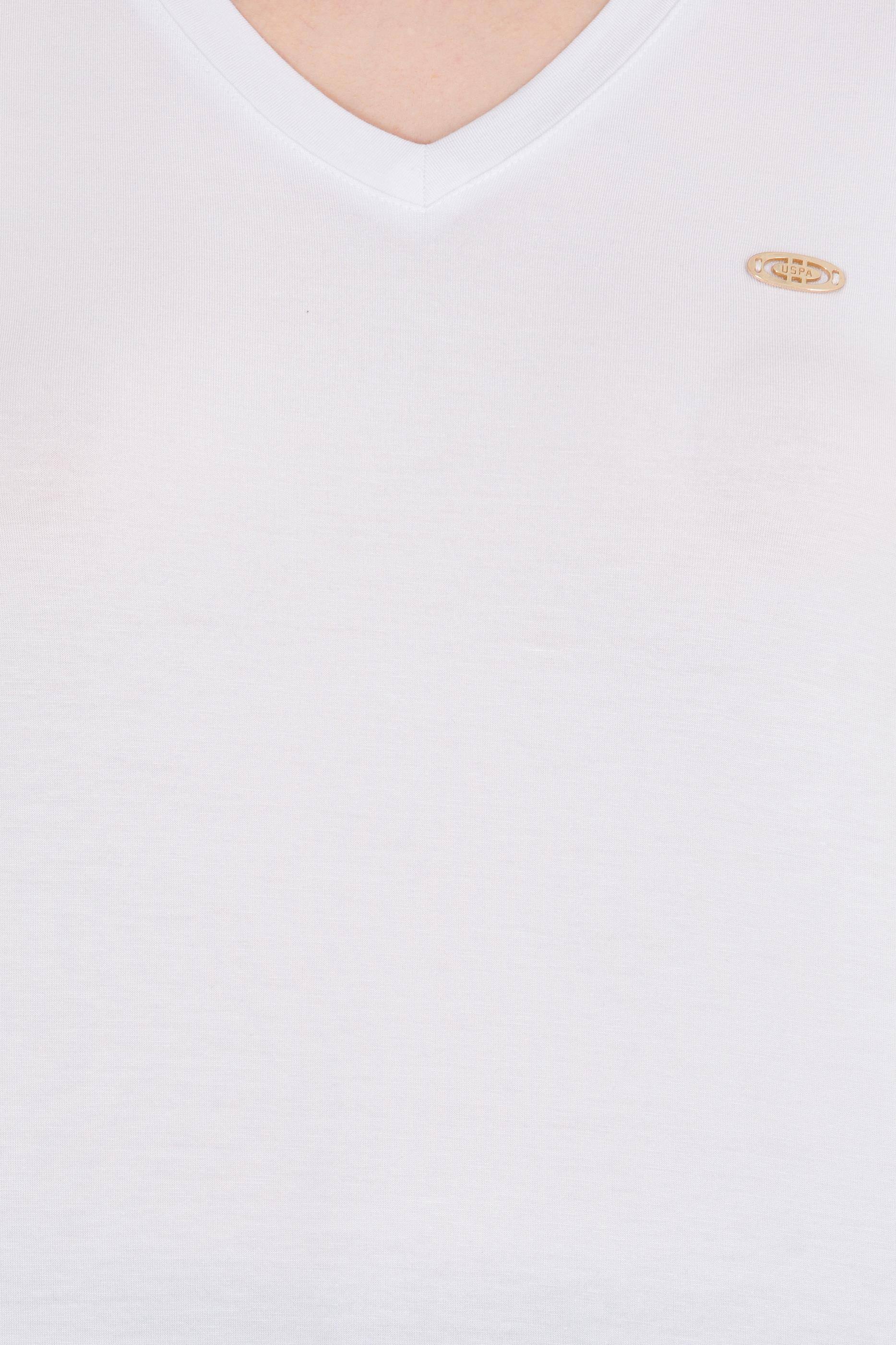 Kadın Beyaz V Yaka Basic Tişört