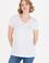 Kadın Beyaz V Yaka Basic Tişört