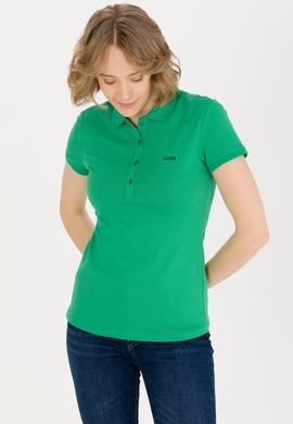 Kadın Yeşil Basic Polo Yaka Tişört - 50266348056