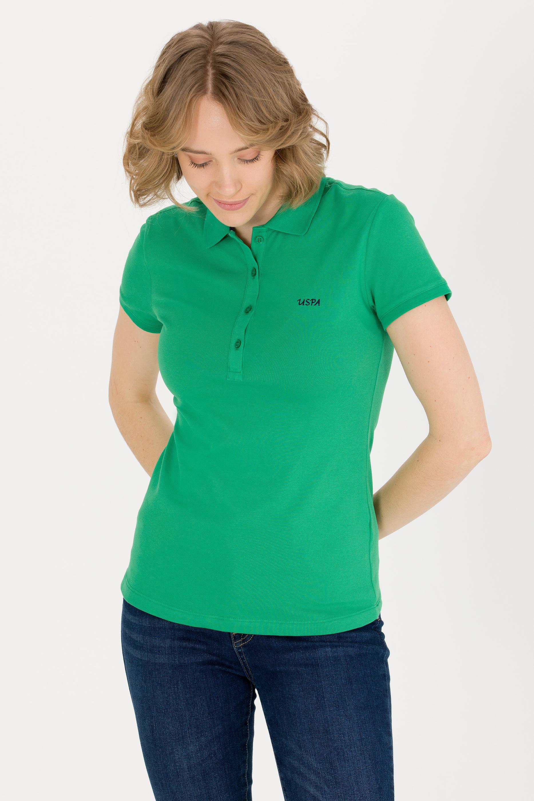 Kadın Yeşil Basic Polo Yaka Tişört