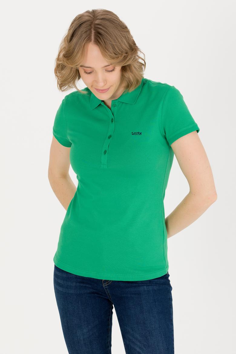 Kadın Yeşil Basic Polo Yaka Tişört