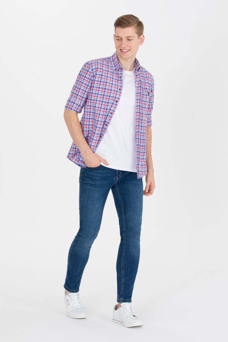 Erkek Kareli Kırmızı Gömlek - 50273930022
