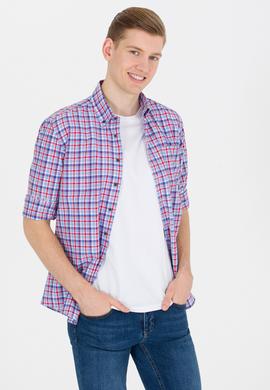 Erkek Kareli Kırmızı Gömlek - 50273930022