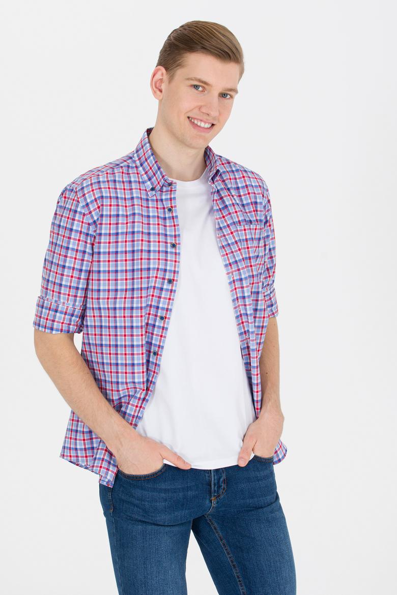 Erkek Kareli Kırmızı Gömlek - 50273930022