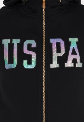 Kadın Siyah Kapüşonlu Fermuarlı Basic Sweatshirt - 50262653038