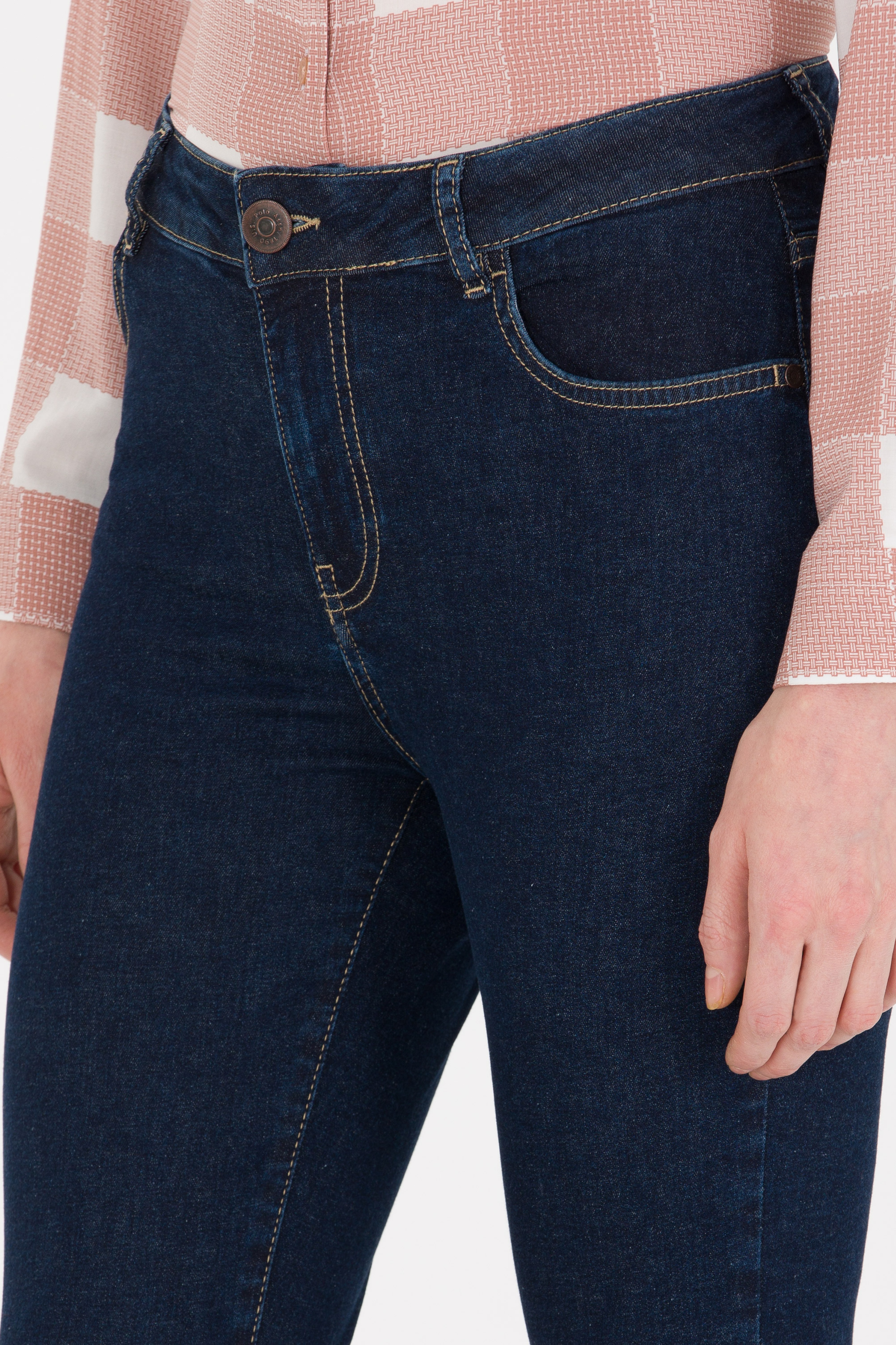Kadın Mavi Toothpick Fit Jean Pantolon - Image 5