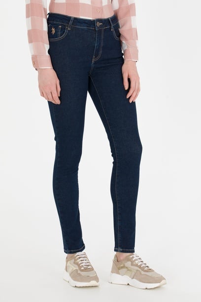 Kadın Mavi Toothpick Fit Jean Pantolon