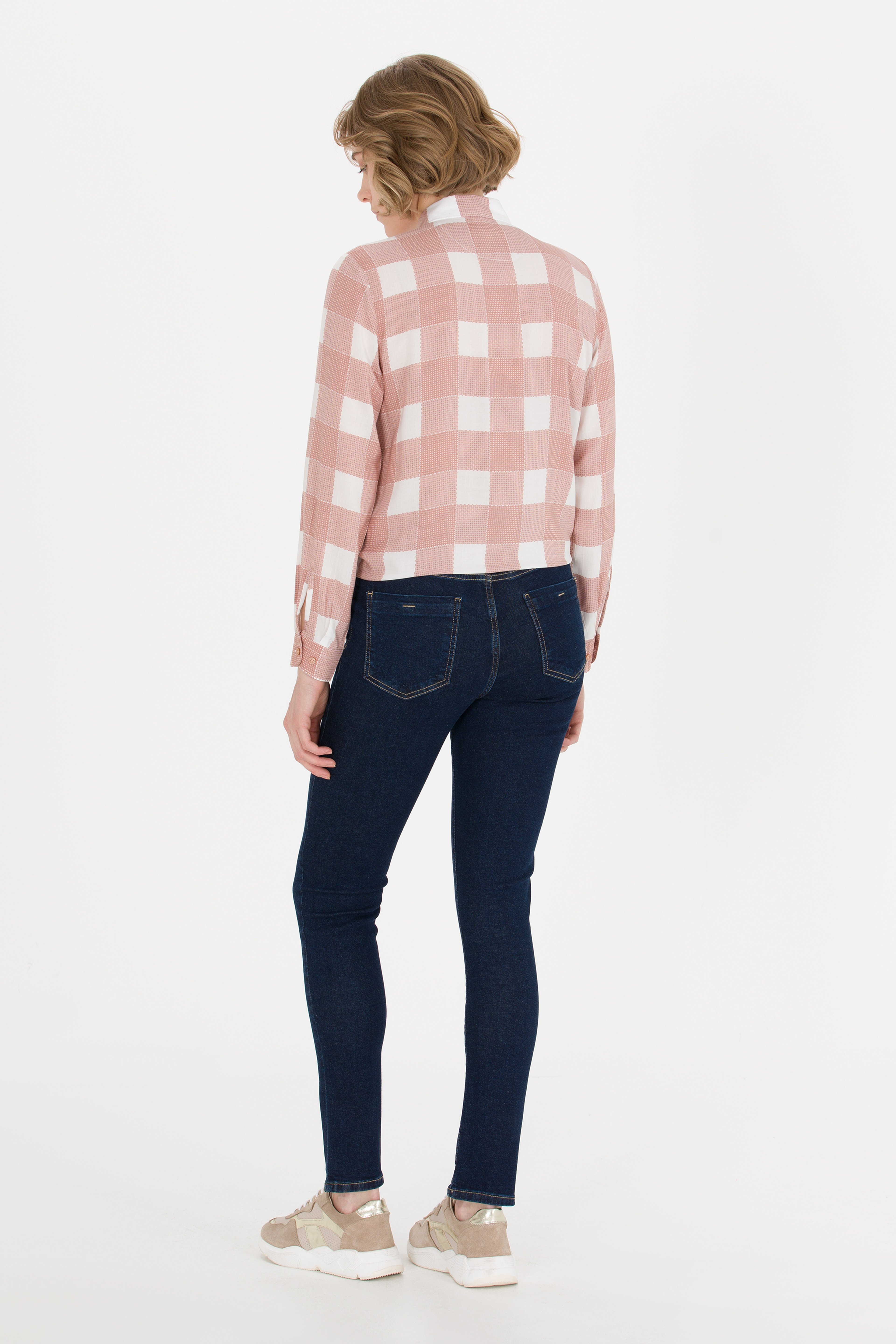 Kadın Mavi Toothpick Fit Jean Pantolon - Image 4