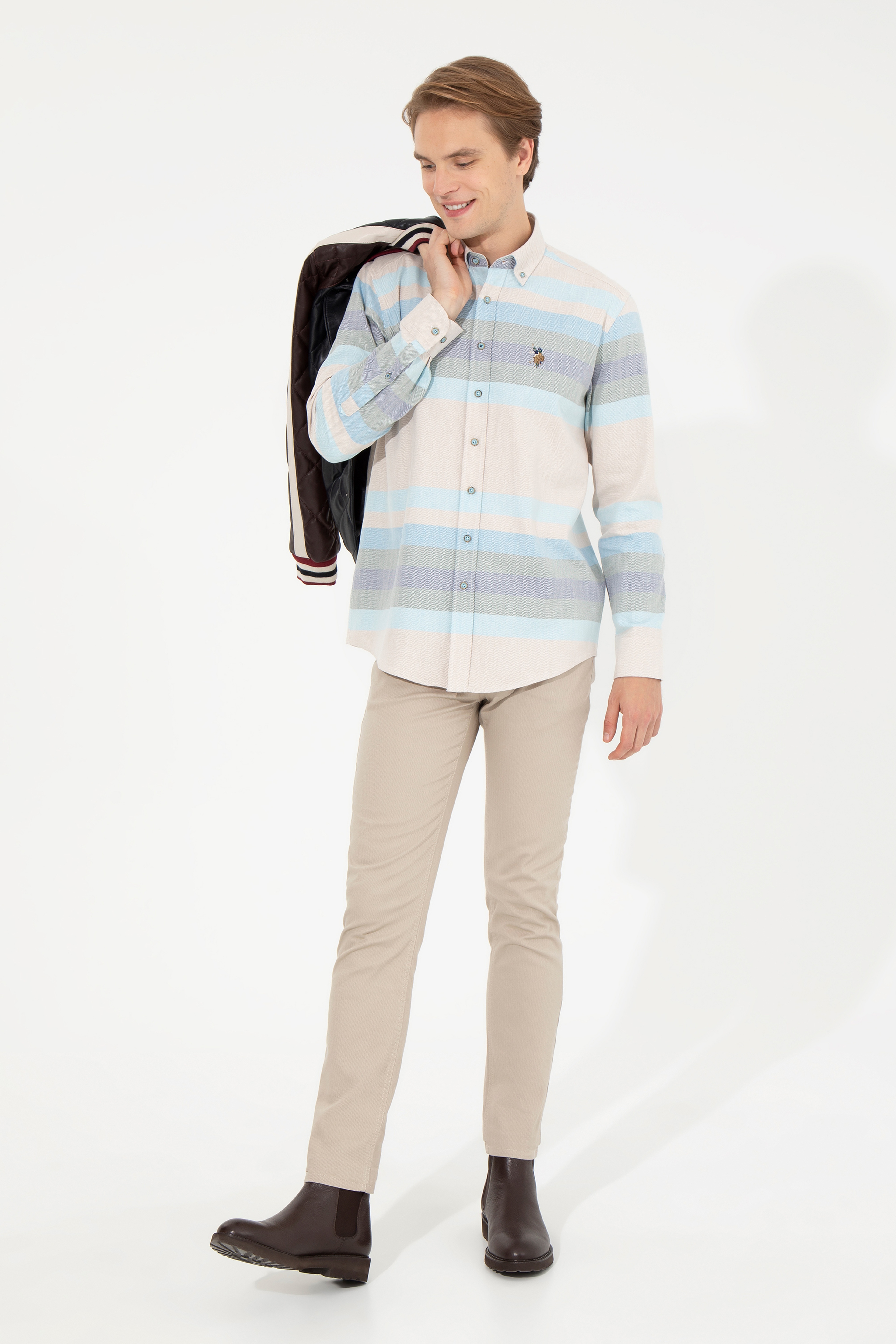 Erkek Haki Chino Pantolon - Image 1