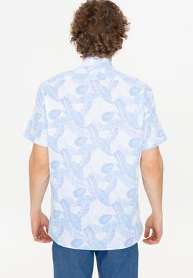 Erkek Mavi Kısa Kollu Gömlek - 50247596017