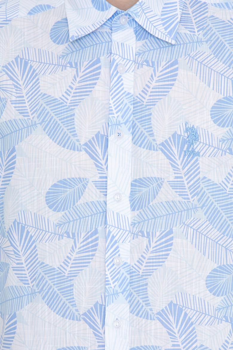 Erkek Mavi Kısa Kollu Gömlek - 50247596017