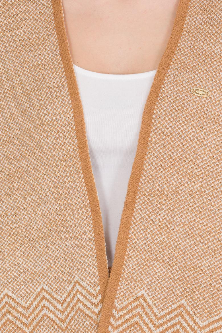 Kadın Kiremit Triko Panço - 50259612008