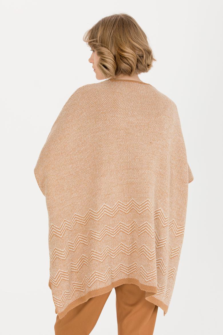 Kadın Kiremit Triko Panço - 50259612008