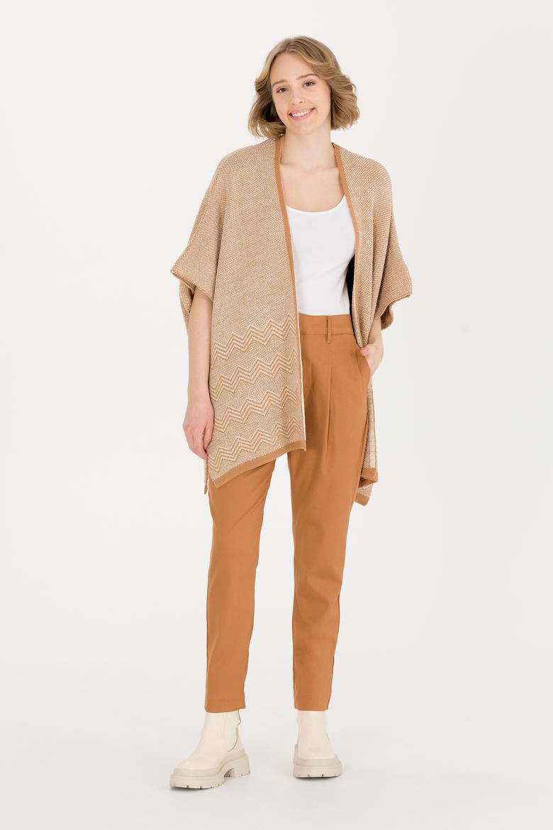 Kadın Kiremit Triko Panço - 50259612008