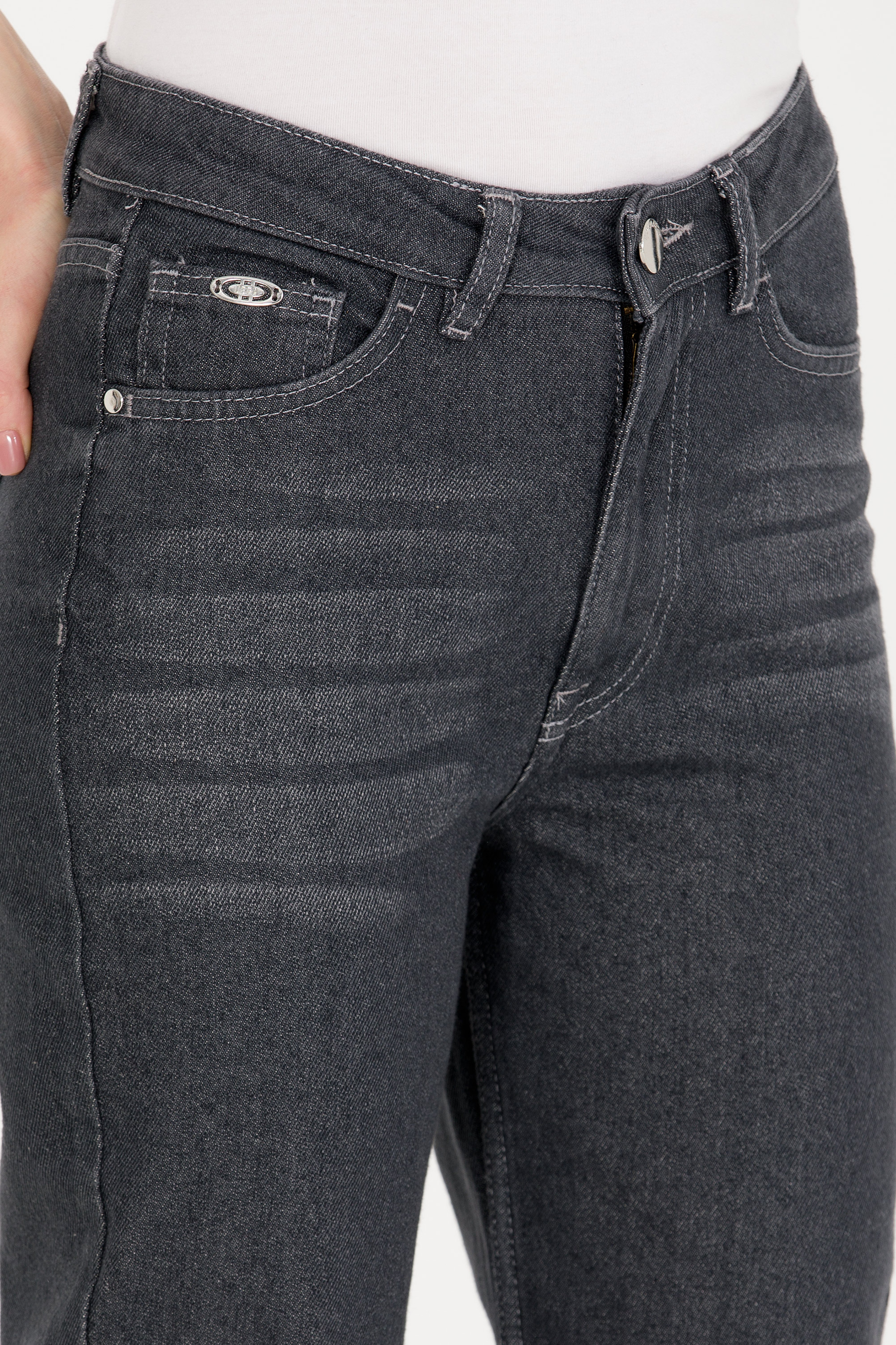 Kadın Koyu Gri Jean Pantolon - Image 5
