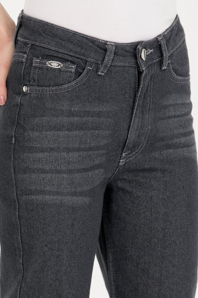 Kadın Koyu Gri Jean Pantolon - 50261289015