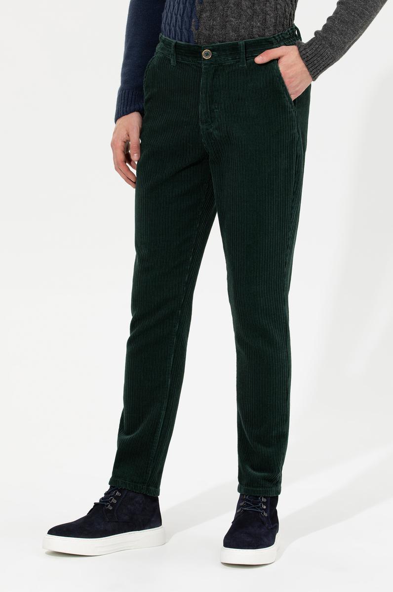 Erkek Carrot Fit Koyu Yeşil Kanvas Pantolon