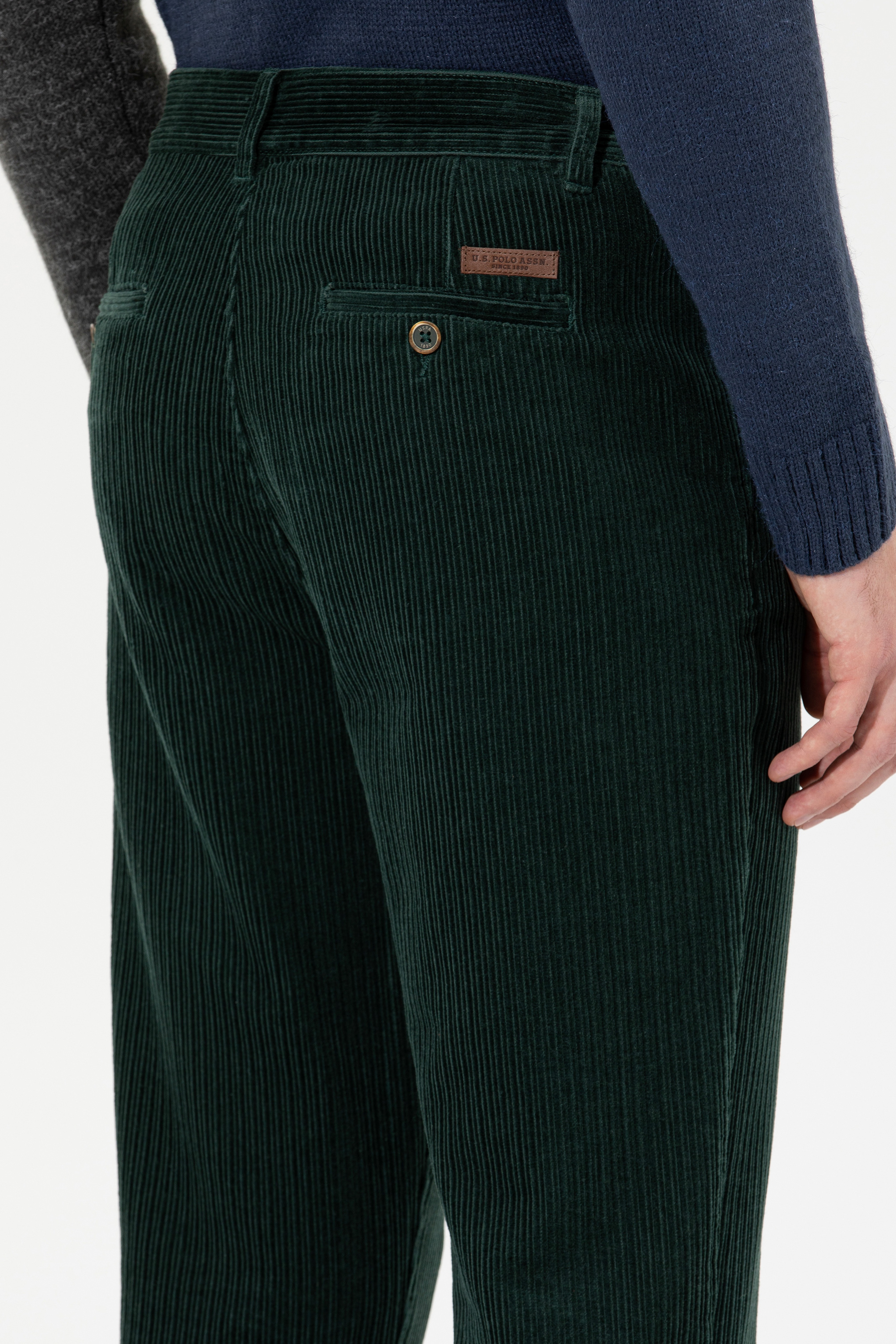 Erkek Carrot Fit Koyu Yeşil Kanvas Pantolon - Image 7
