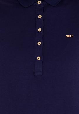 Kadın Koyu Lacivert Polo Yaka Örme Elbise - 50269546022