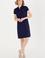 Kadın Koyu Lacivert Polo Yaka Örme Elbise