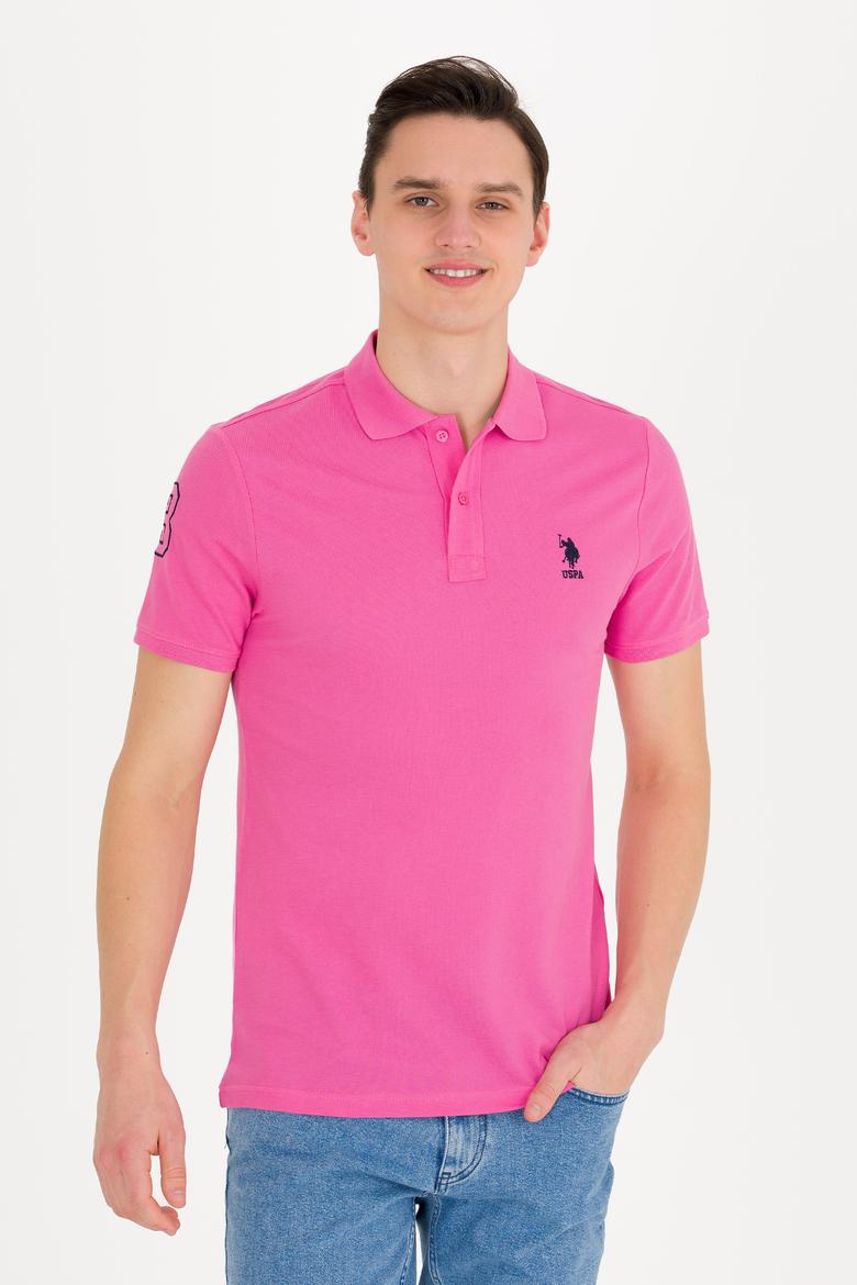 Erkek Pembe Basic Polo Yaka Tişört - 50264891067