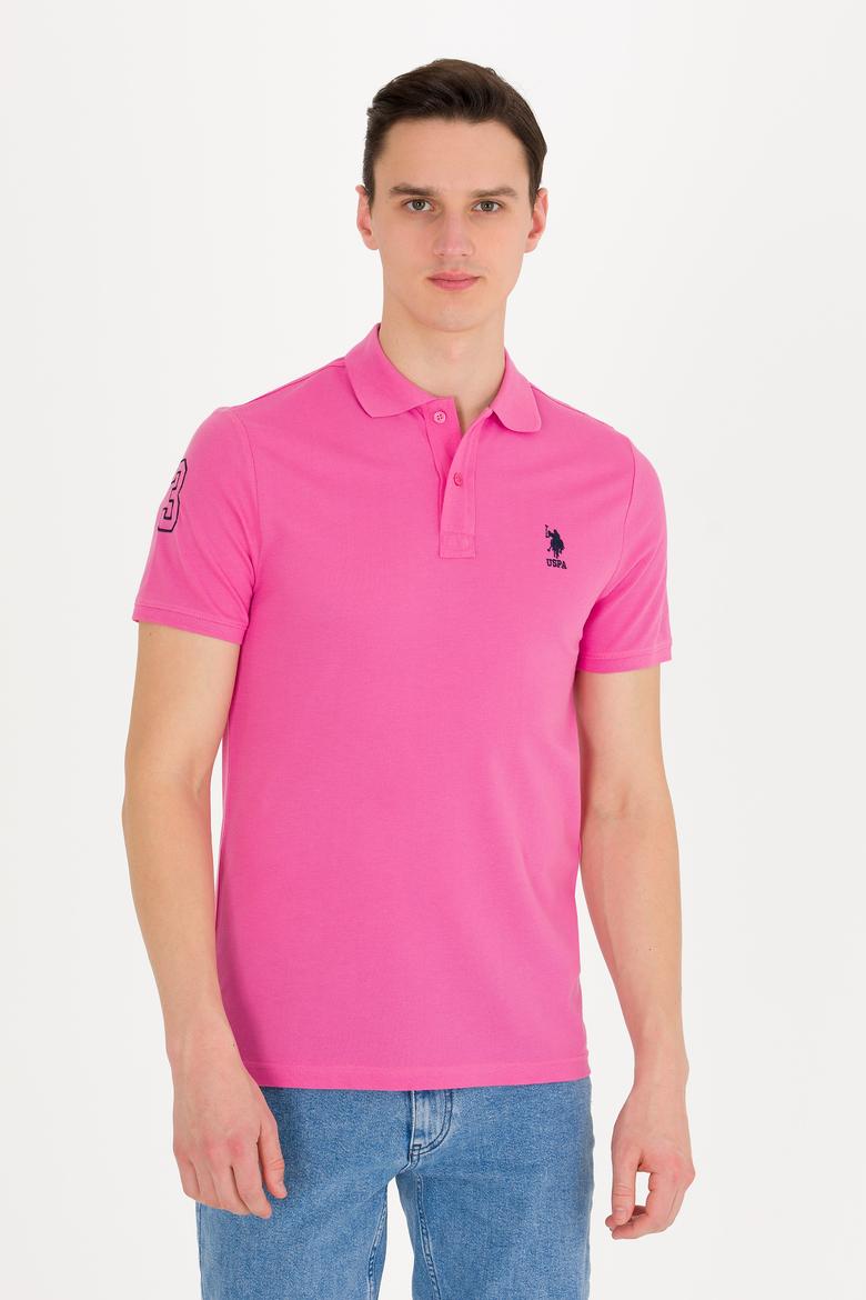 Erkek Pembe Basic Polo Yaka Tişört