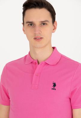 Erkek Pembe Basic Polo Yaka Tişört - 50264891067