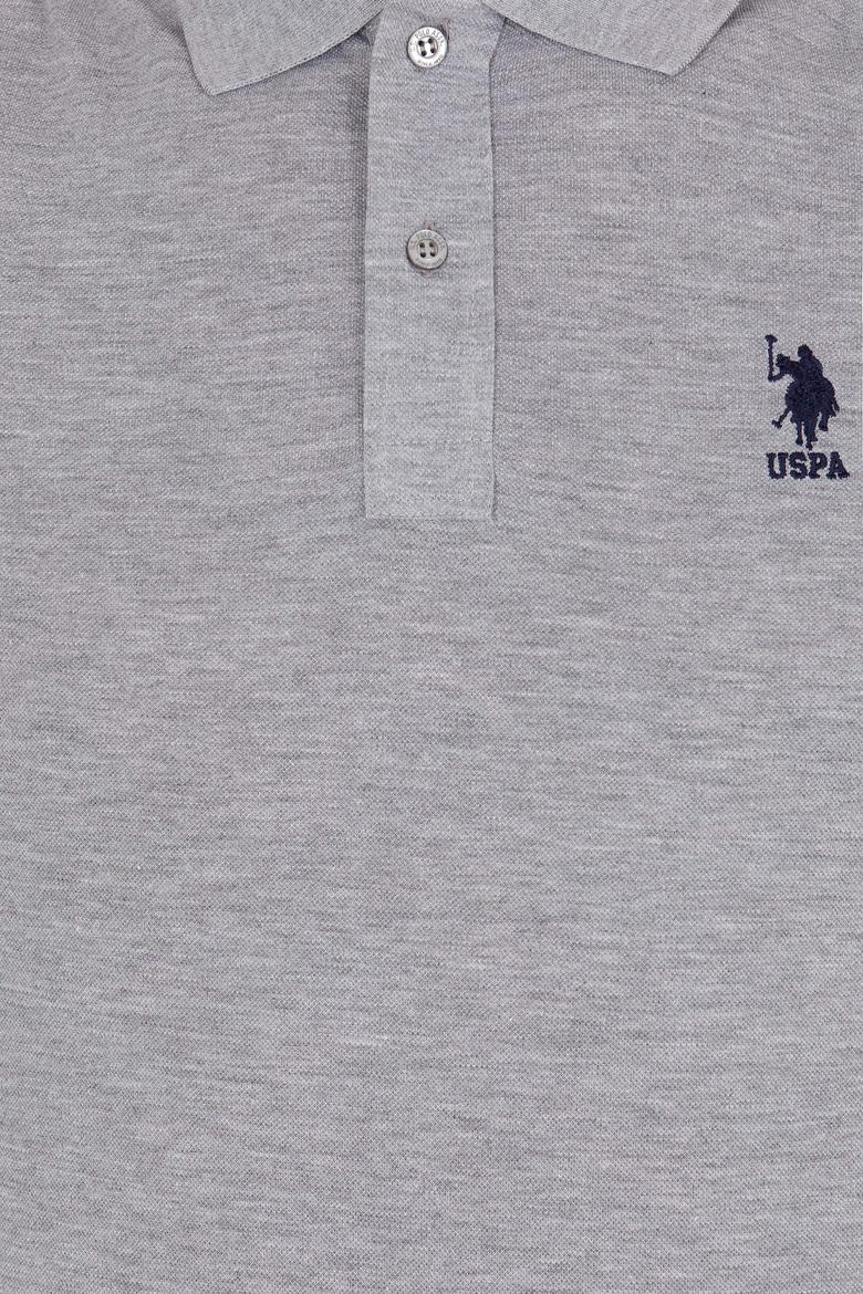 Erkek Gri Melanj Basic Polo Yaka Tişört - 50264891153