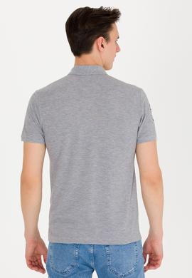 Erkek Gri Melanj Basic Polo Yaka Tişört - 50264891153