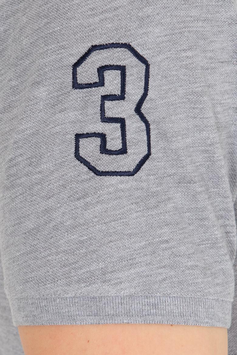 Erkek Gri Melanj Basic Polo Yaka Tişört - 50264891153