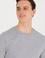 Erkek Gri Melanj Basic Bisiklet Yaka Tişört