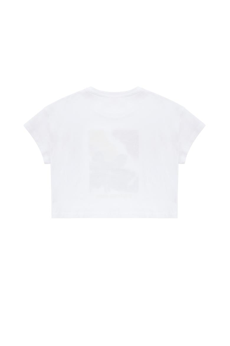 Çocuk Beyaz Bisiklet Yaka Tişört - 50263410014